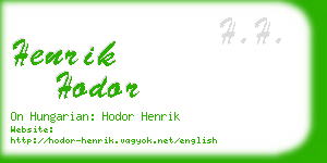 henrik hodor business card